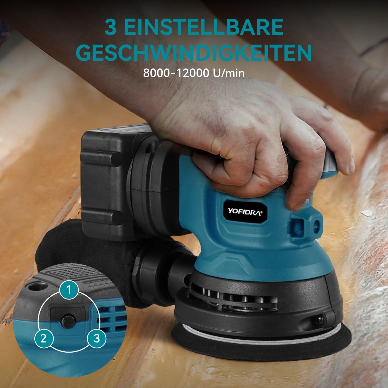 yofidra-woodworking-tools-akku-exzenterschleifer-125mm-mit-2-akkus-500w image 3