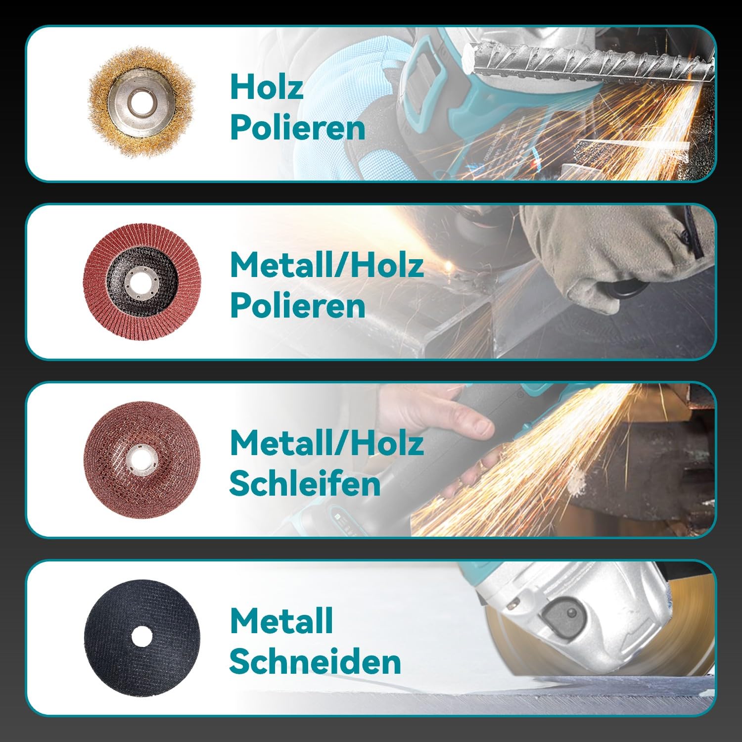 yofidra-winkelschleifer-akku-125-mm-4-gang-8-scheiben-2x3ah image 5