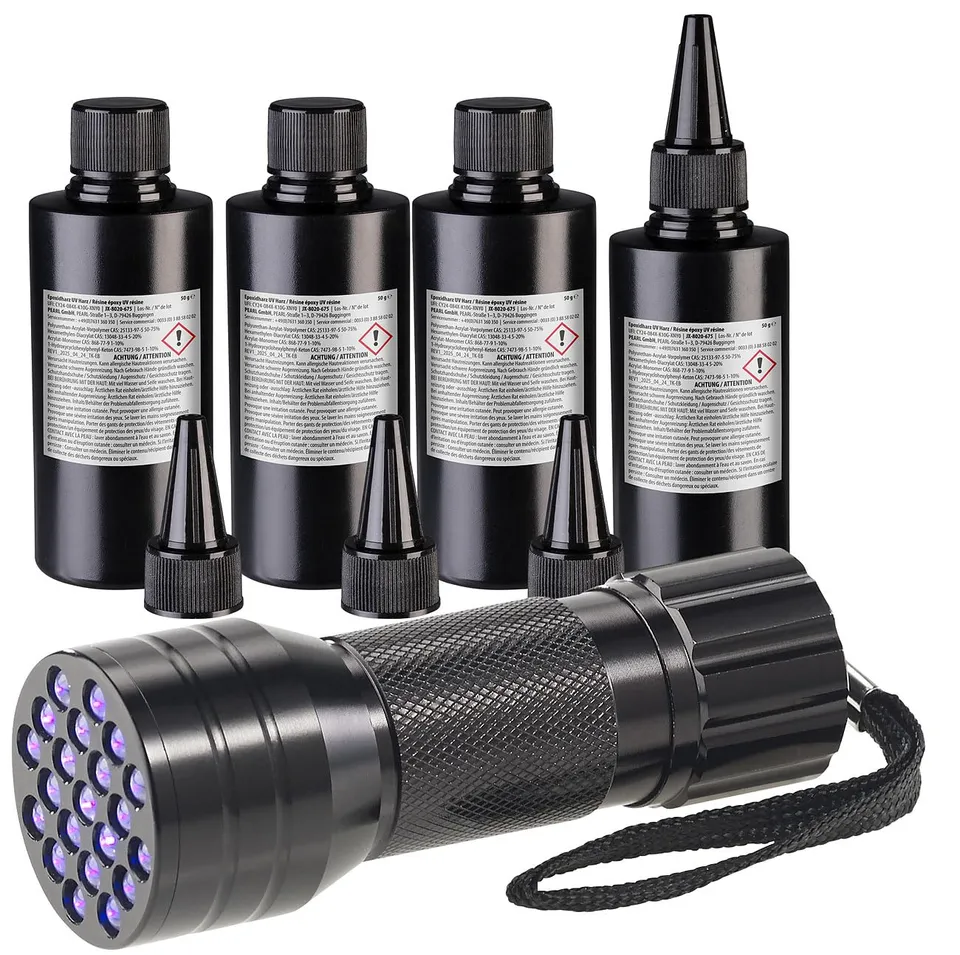 agt-uv-resin-kristallklar-4x50-g-set-mit-uv-lampe image 1