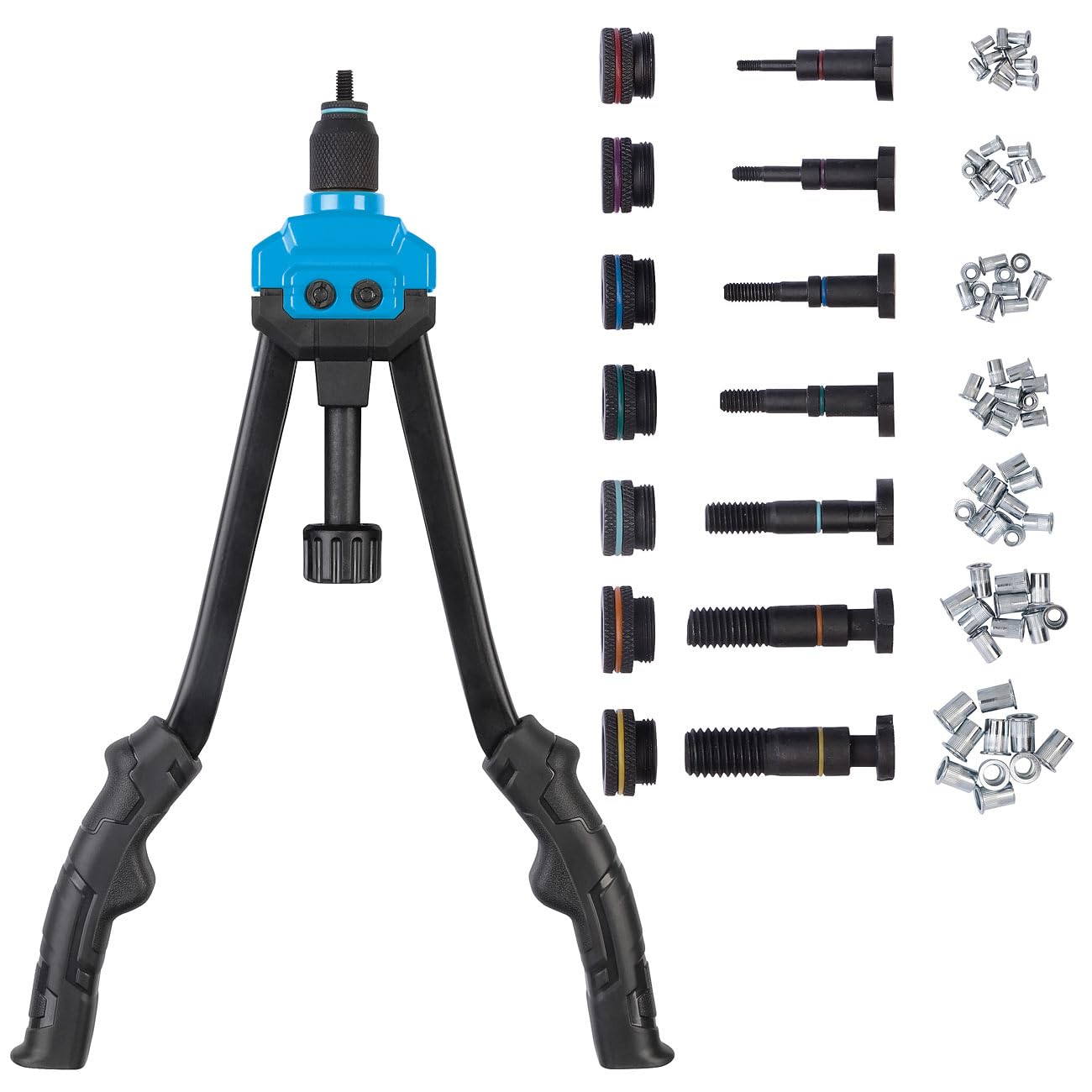 agt-nietmutternzange-40-cm-set-mit-80-nietmuttern-m3-m12 image 1