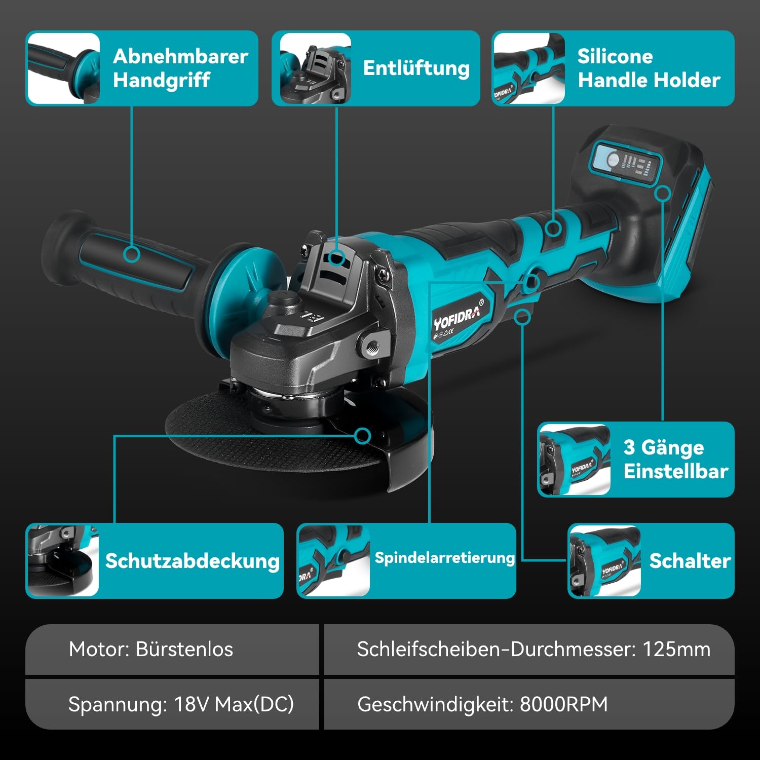 yofidra-winkelschleifer-akku-125-mm-850w-3-gang-box-2x3ah image 7
