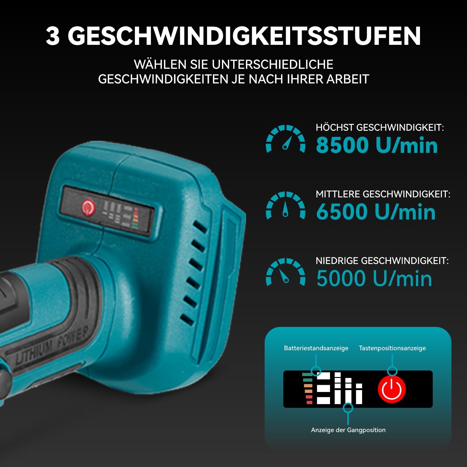 yofidra-winkelschleifer-akku-100-mm-brushless-3-gang-2x3ah image 4