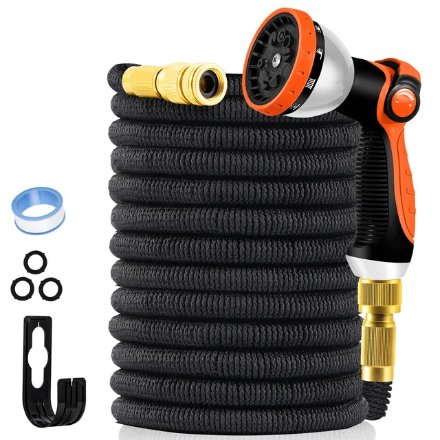 yofidra-gartenschlauch-flexibel-30m-10-spr-hmuster-schwarz image 1