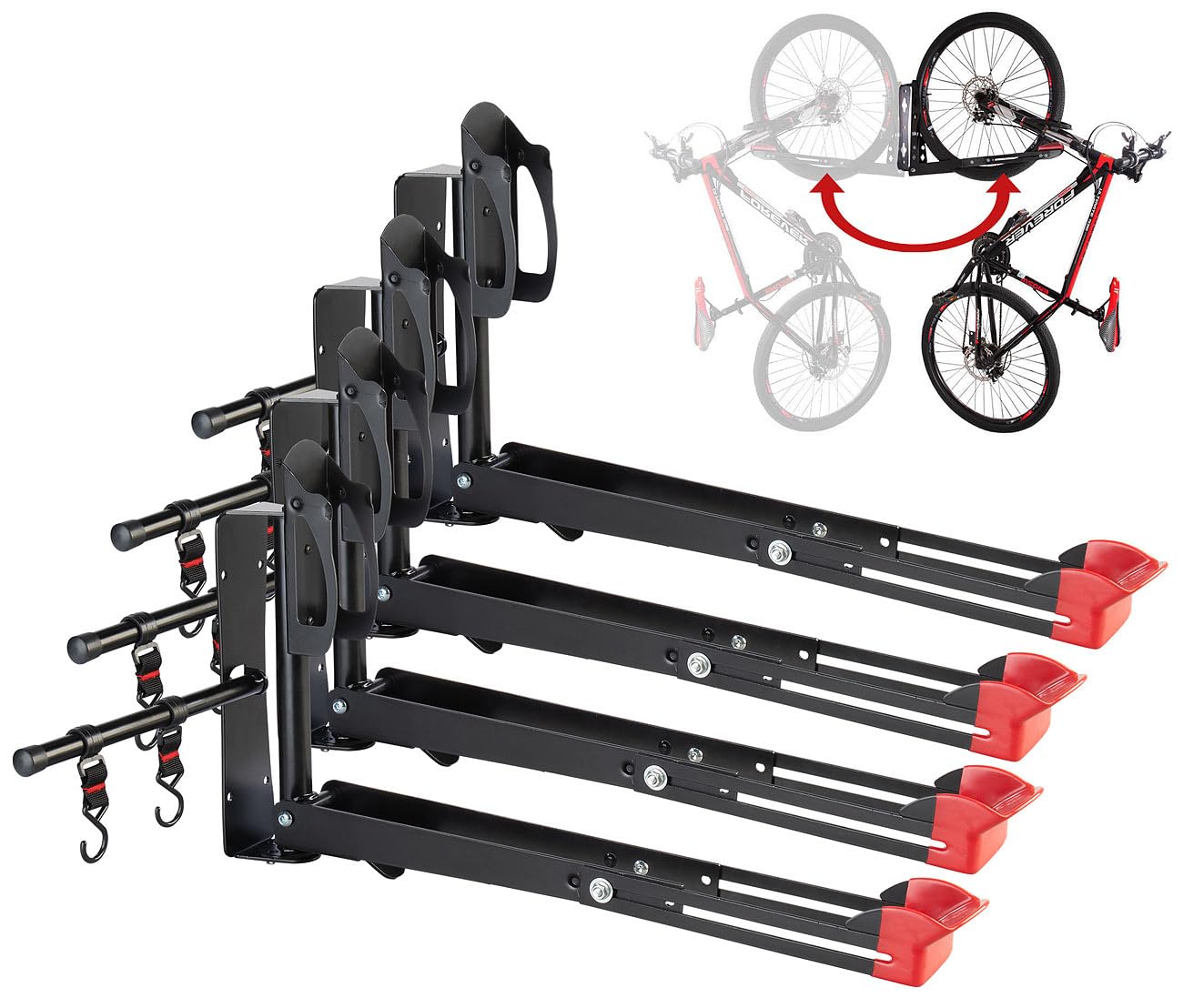 agt-fahrrad-wandhalterung-4er-set-schwenkbar-bis-35-kg image 2