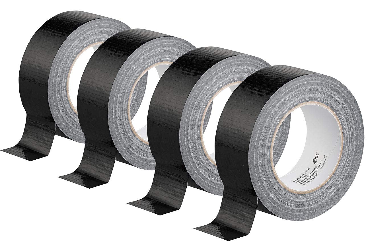 agt-gewebe-klebeband-schwarz-48mm-x-50m-4er-set-reissfest image 1