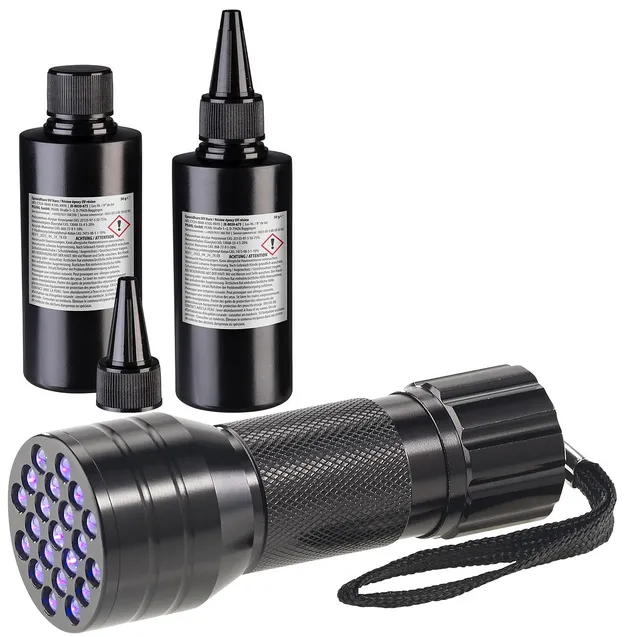 agt-uv-resin-kristallklar-2x-50g-set-mit-uv-lampe image 1