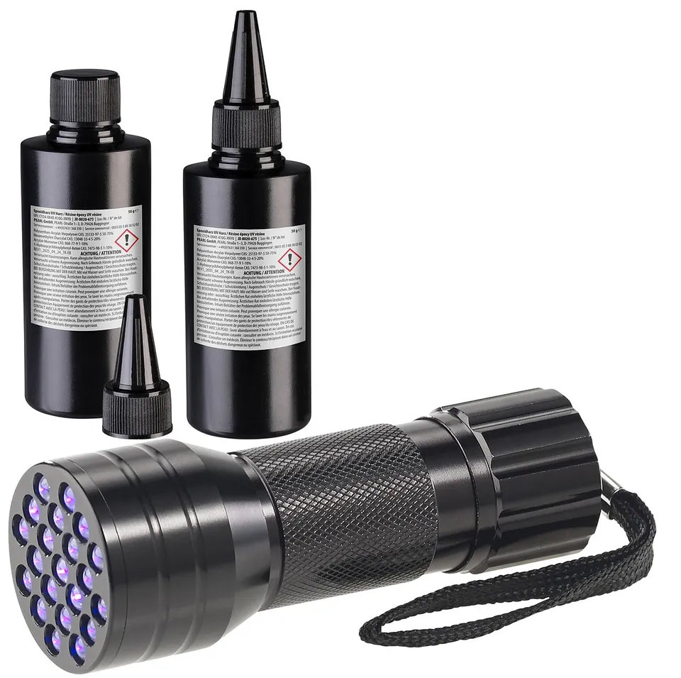 agt-uv-resin-kristallklar-2x-50g-set-mit-uv-lampe image 1