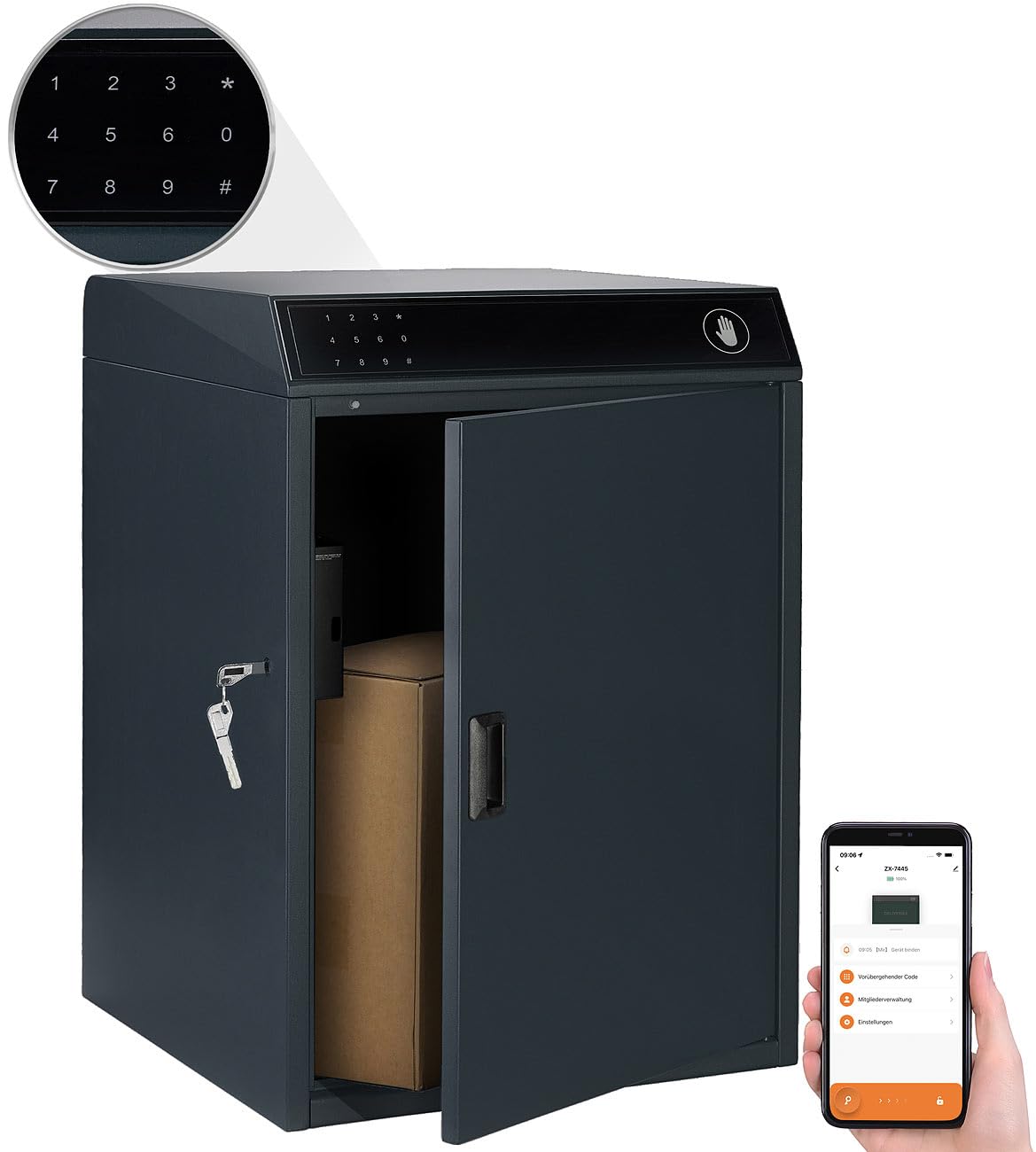 agt-smarte-paketbox-stahl-pin-app-46x72x50-cm-schwarz image 4