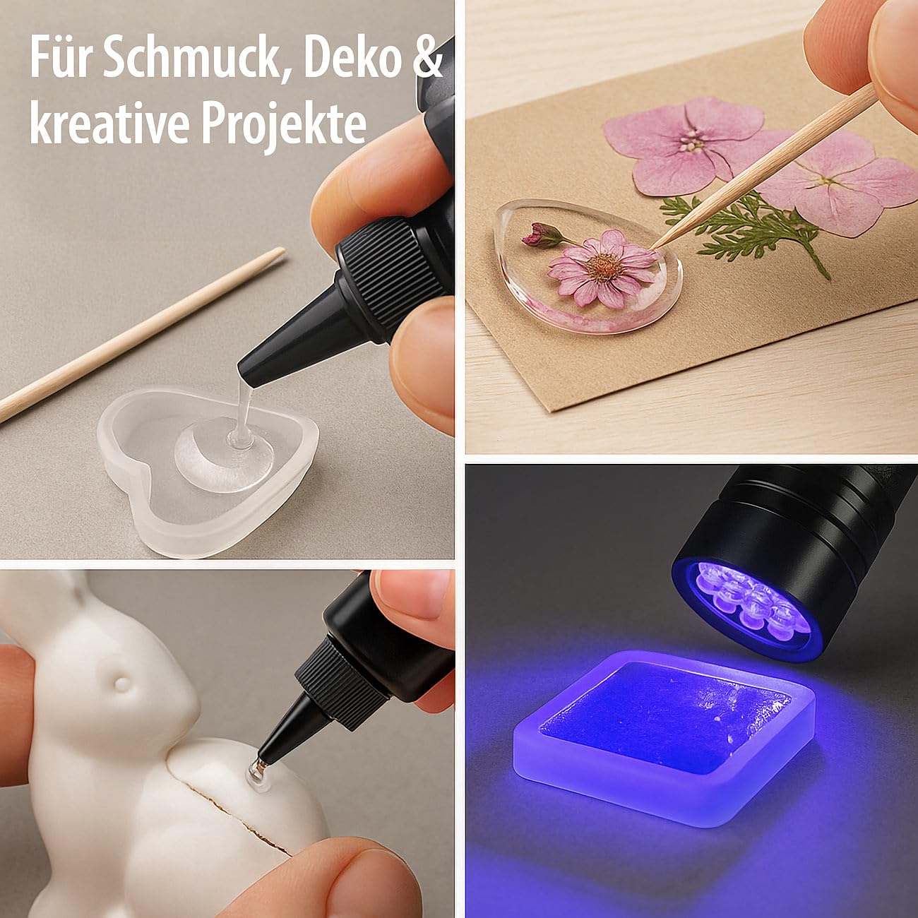 agt-uv-resin-kristallklar-2x-50g-set-mit-uv-lampe image 2