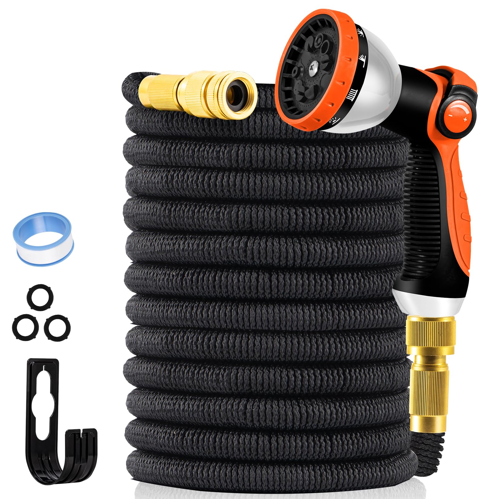 yofidra-gartenschlauch-flexibel-30m-10-spr-hmuster-schwarz image 1