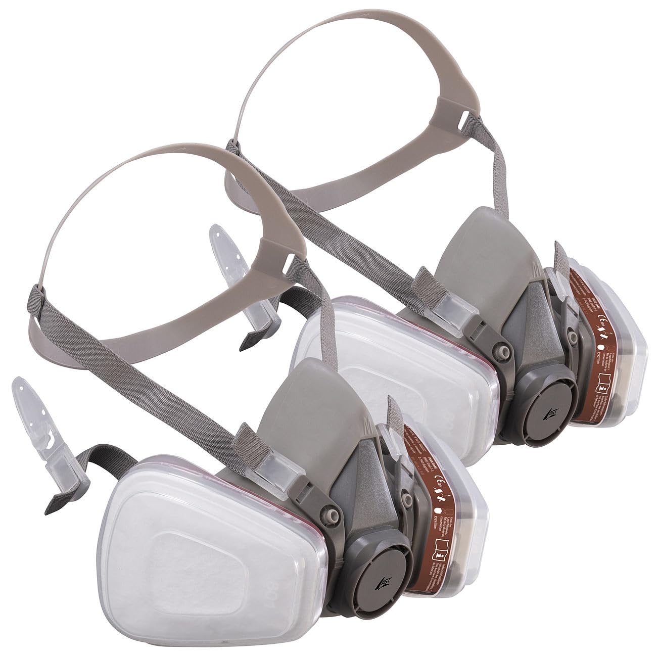 agt-as-100-halbmaske-2er-set-a1p2-mit-gasfilter image 1