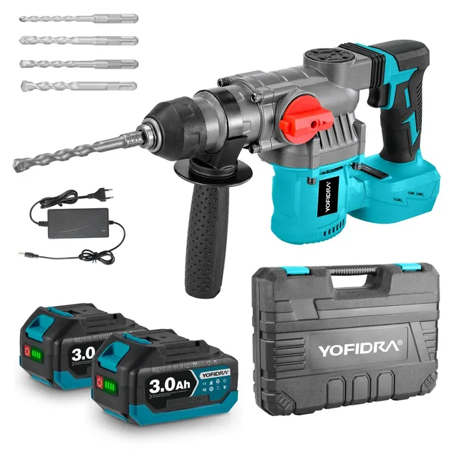 yofidra-akku-bohrhammer-21v-3j-mit-2-akkus-und-bohrern image 1