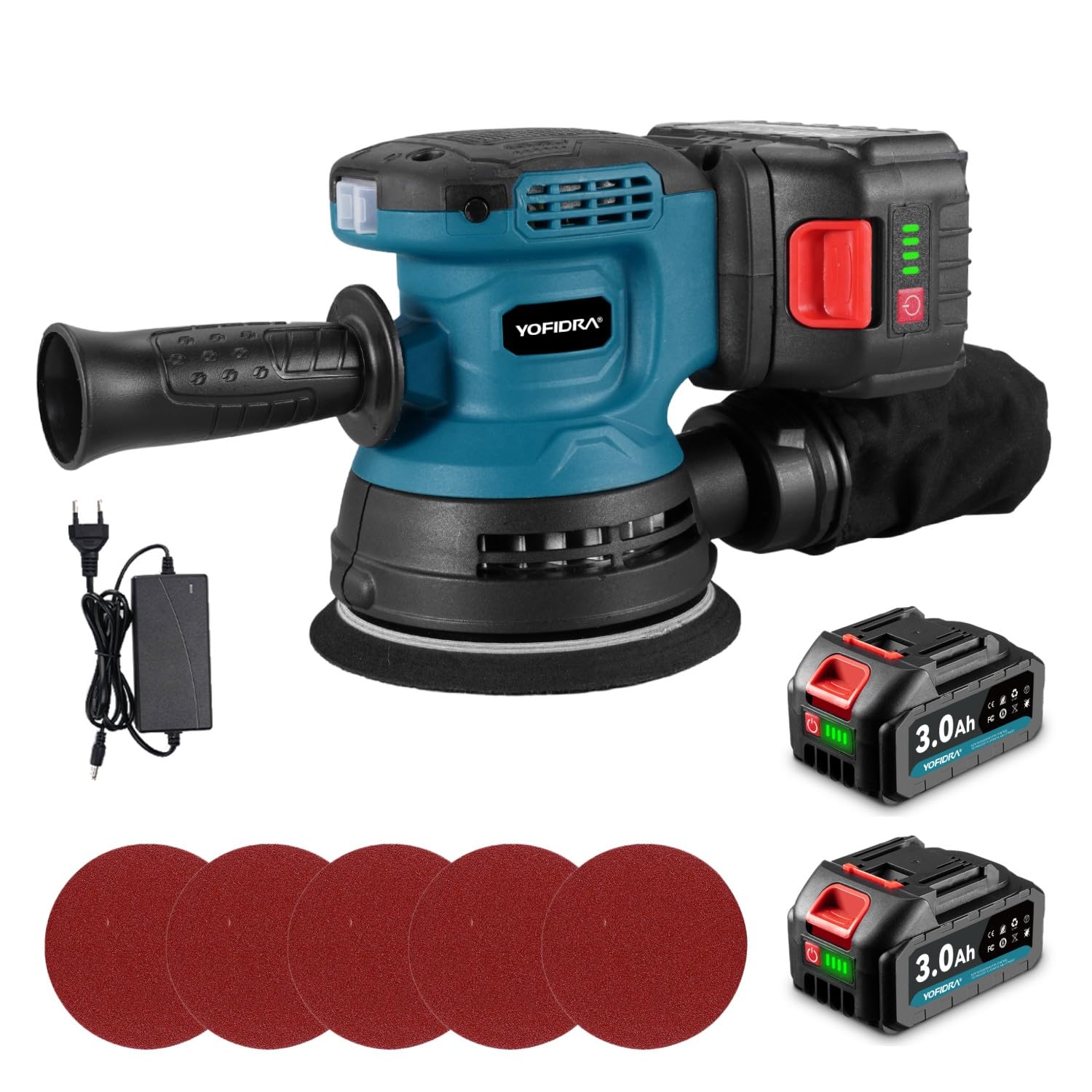 yofidra-woodworking-tools-akku-exzenterschleifer-125mm-mit-2-akkus-500w image 1