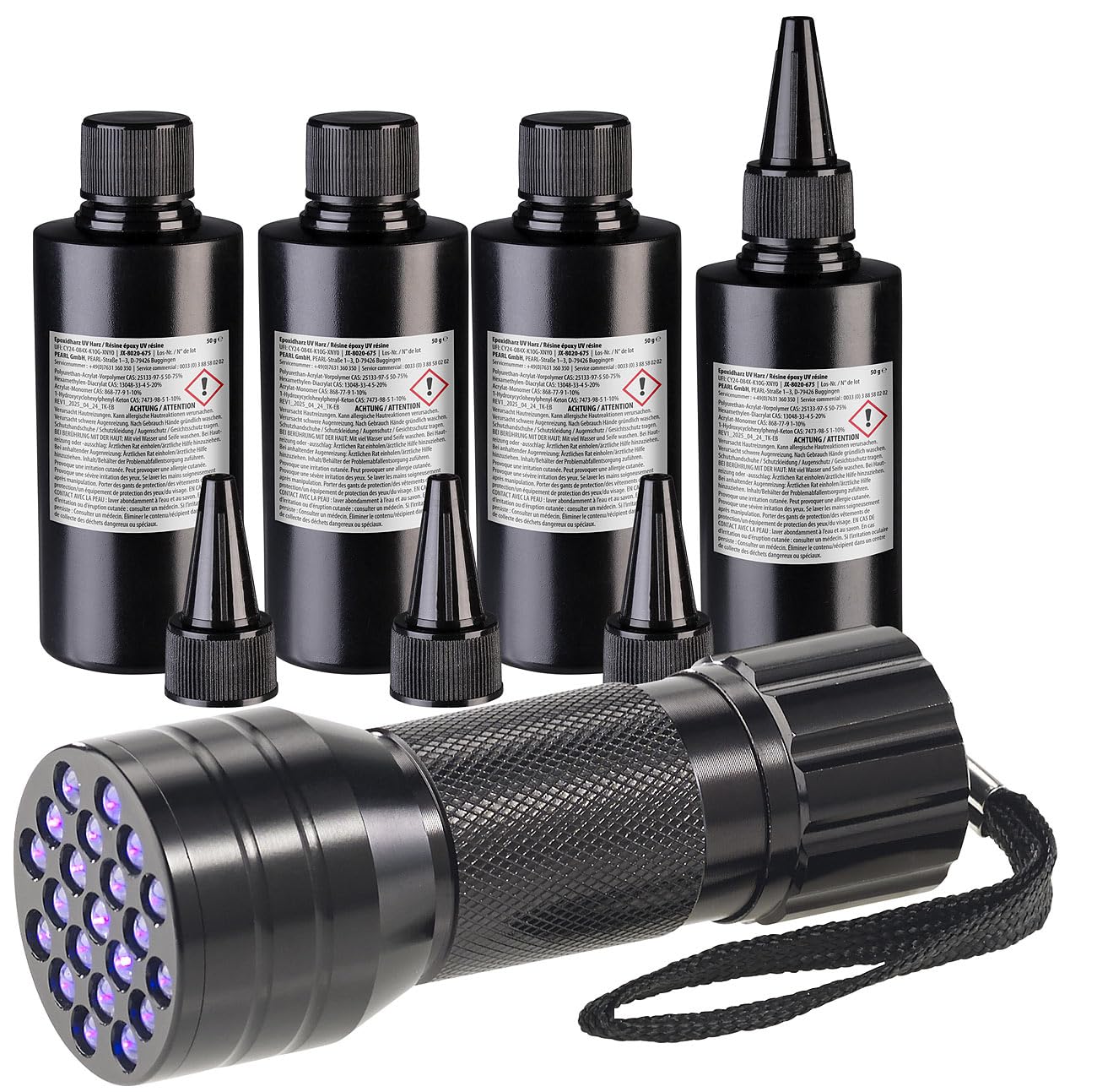 agt-uv-resin-kristallklar-4x50-g-set-mit-uv-lampe image 1