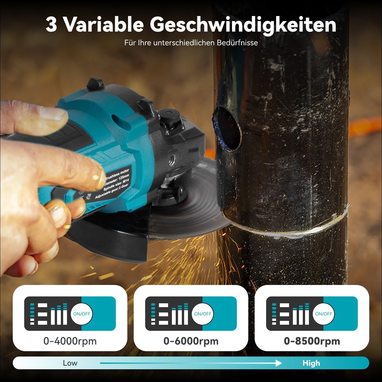 yofidra-winkelschleifer-akku-125-mm-850w-3-gang-box-2x3ah image 3