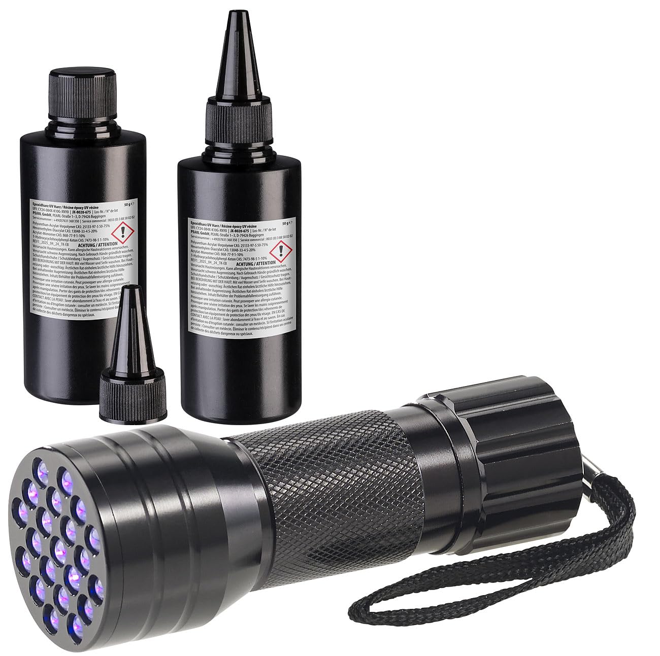 agt-uv-resin-kristallklar-2x-50g-set-mit-uv-lampe image 1