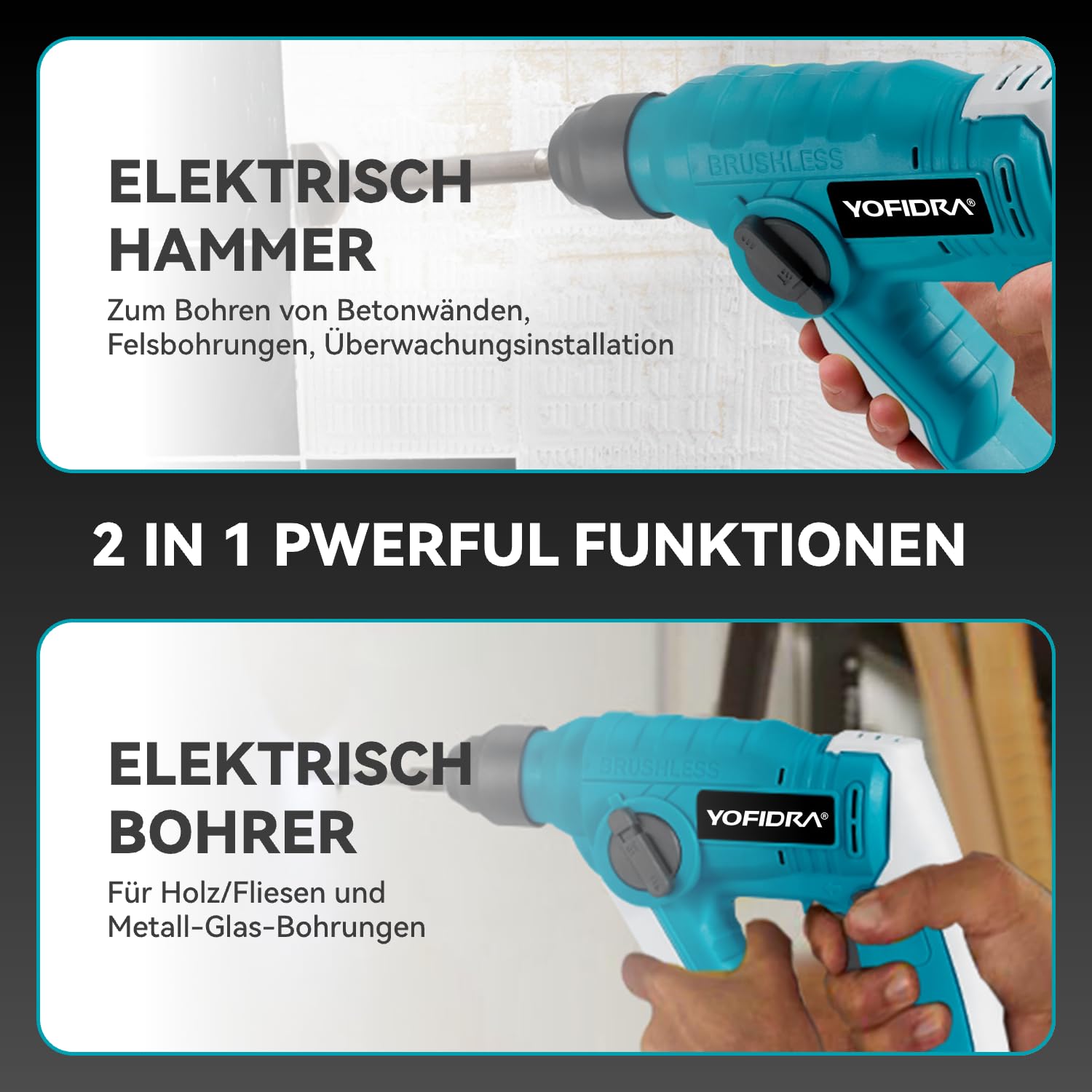 yofidra-21v-mini-bohrhammer-sds-plus-2-0j-brushless-2x3-0ah image 4