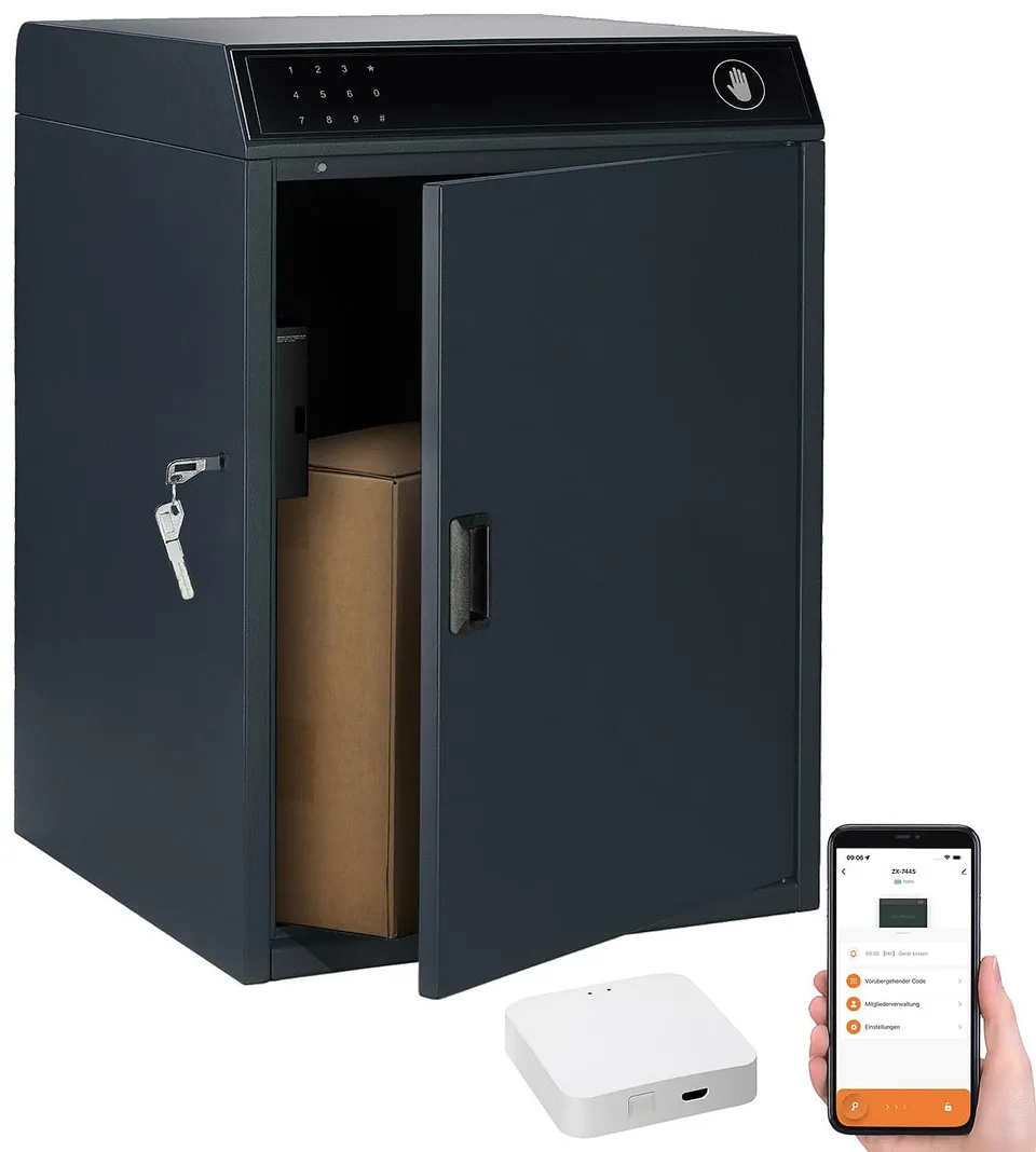 agt-smarte-paketbox-stahl-pin-app-46x72x50-cm-schwarz image 1