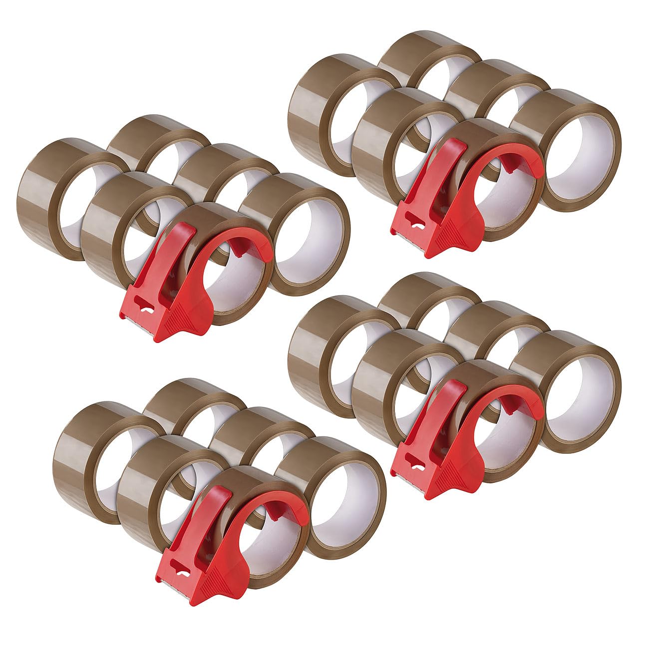 agt-paketband-handabroller-4er-set-mit-24-braunen-packb-ndern image 1