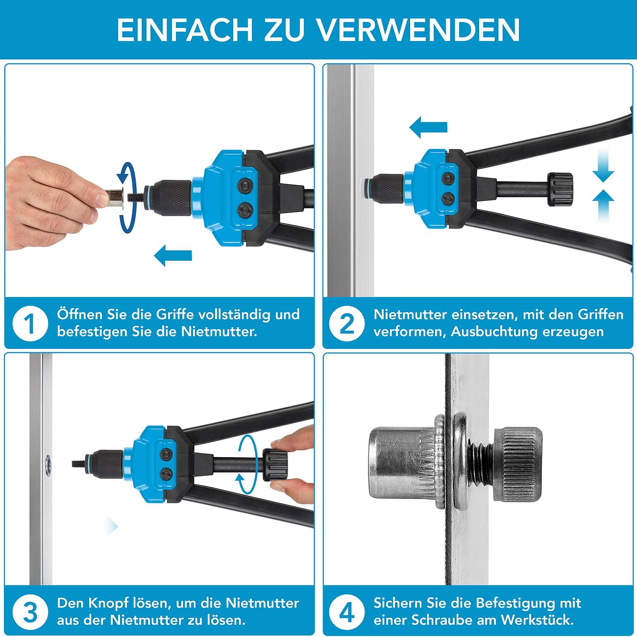 agt-nietmutternzange-40-cm-set-mit-80-nietmuttern-m3-m12 image 2